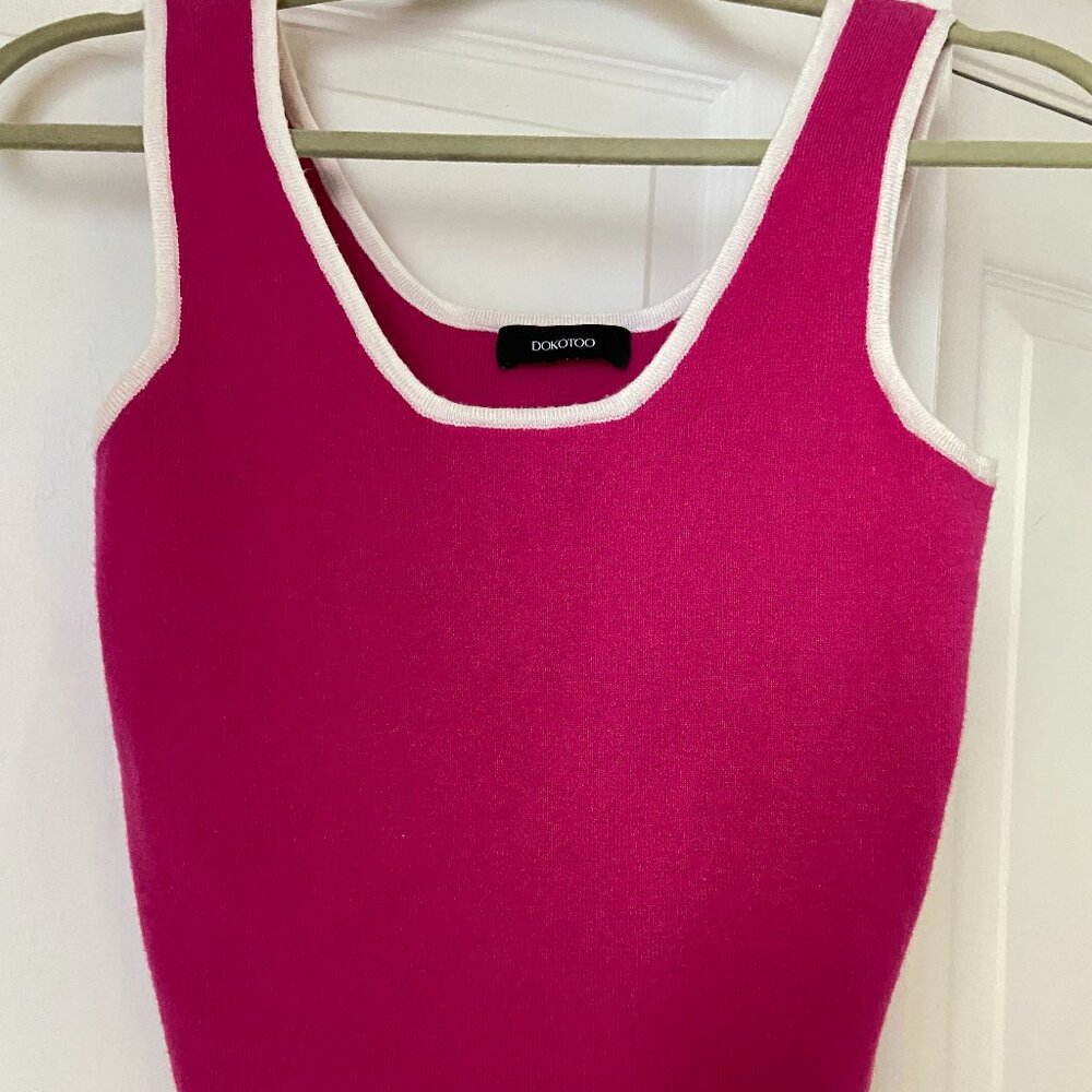 Deep pink sleeveless women's sweater top.  Size Medium